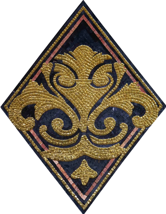 Geometric Mosaic Art - Diamond Lotus Flower