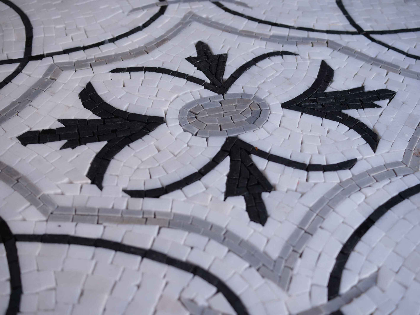 Geometric Mosaic Art - B&W Rug