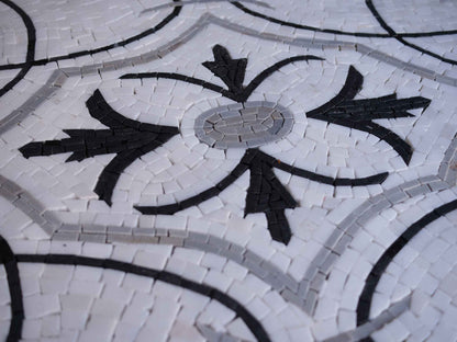 Geometric Mosaic Art - B&W Rug