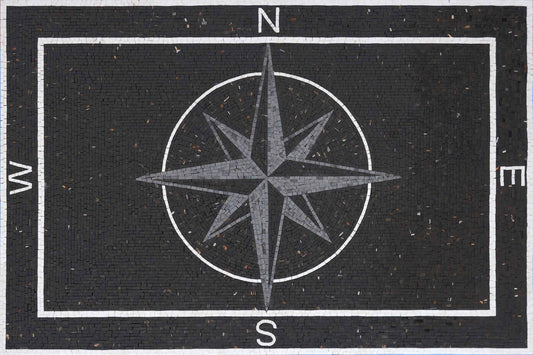 Field Compass Mosaic Art