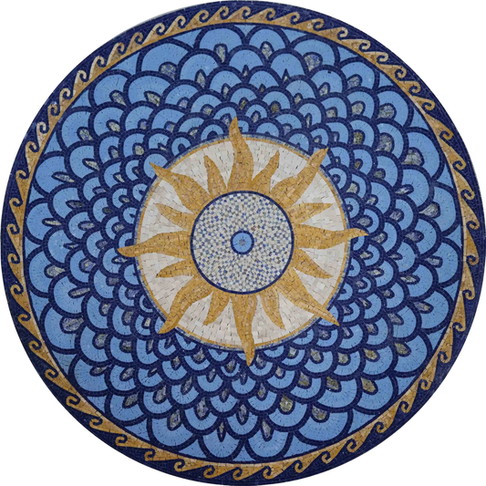 Mosaic Medallion - Blue Celestial