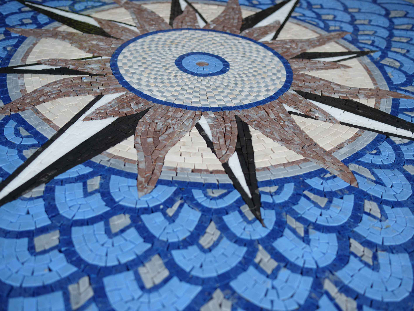 Peacock Mosaic Compass - Medallion Mosaic