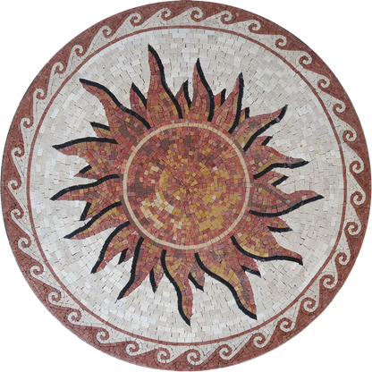 Marble Mosaic Design - Reddish Sun