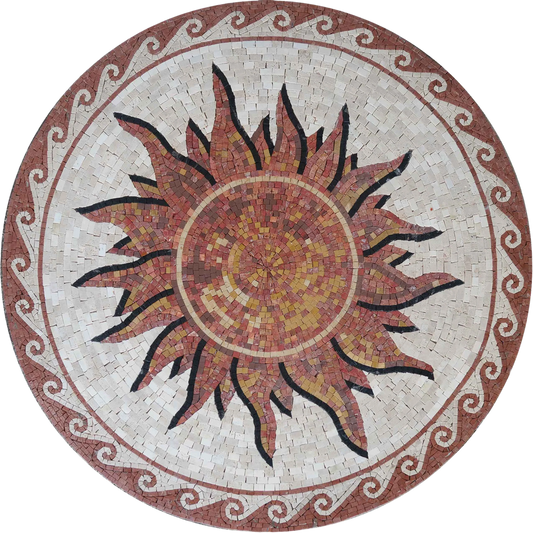 Marble Mosaic Design - Reddish Sun