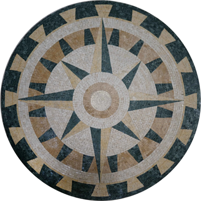 Compass Medallion - Marble Mosaic Art