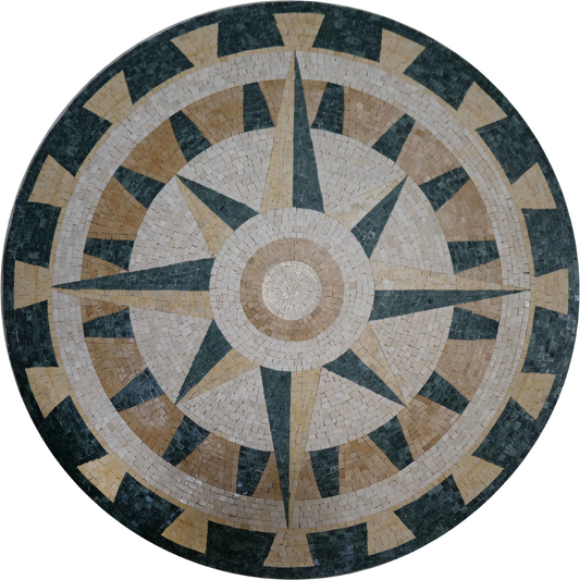 Compass Medallion - Marble Mosaic Art