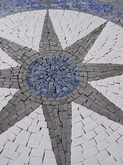 Ocean's Pearl - Compass Mosaic Medallion