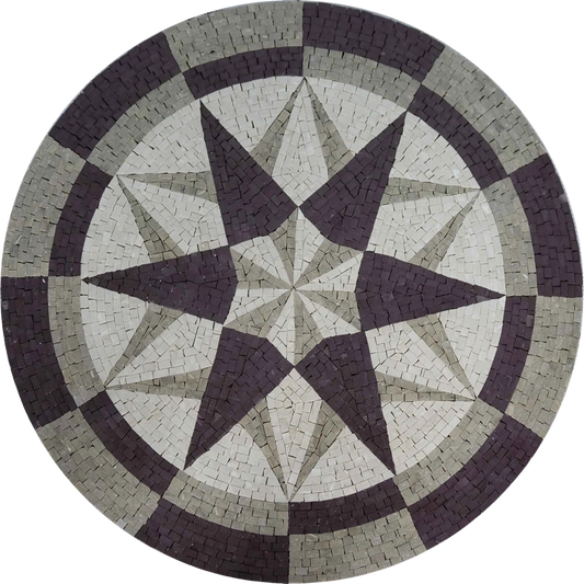 Mosaic Medallion - Geometric Marble