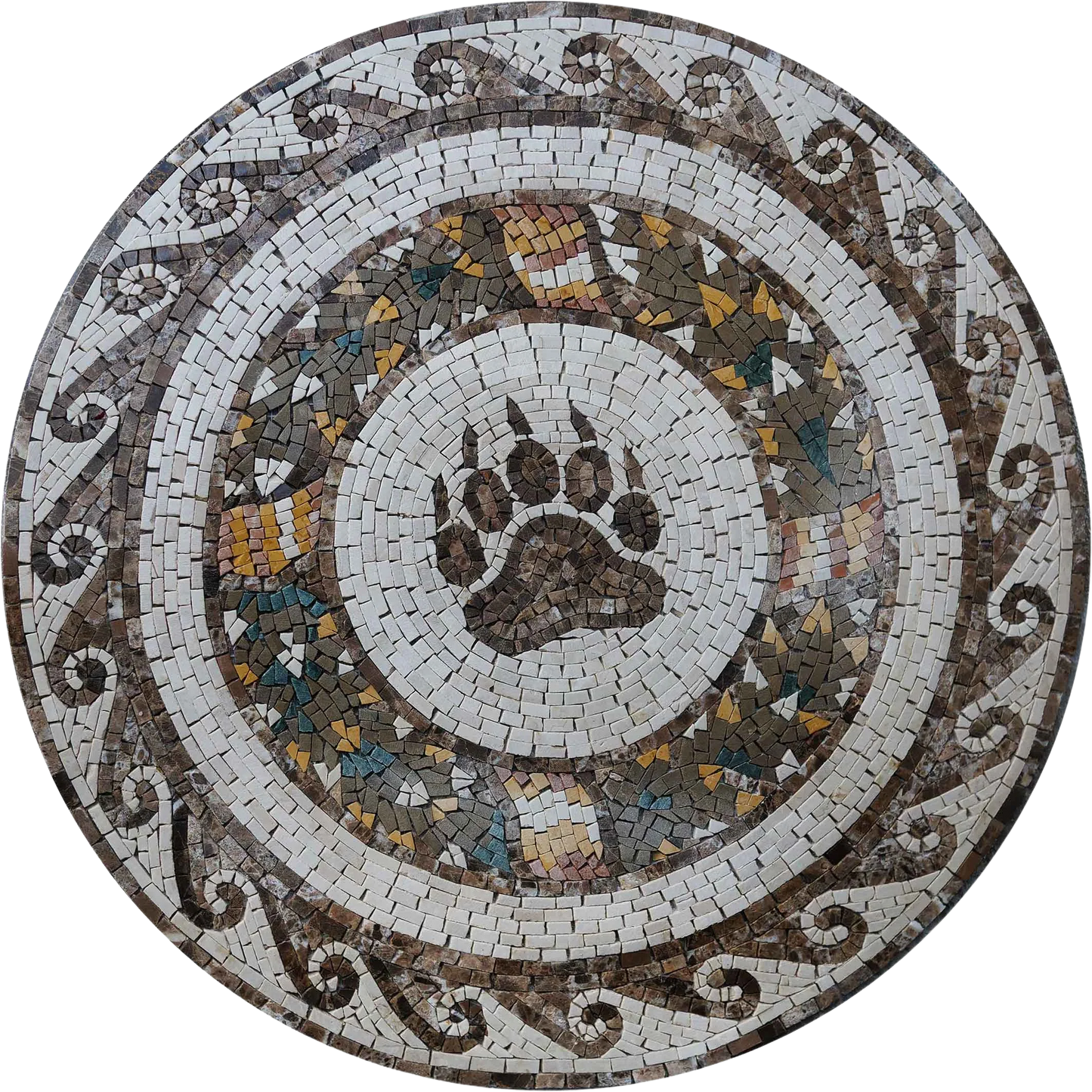 Mosaic Artwork - Paw Mark