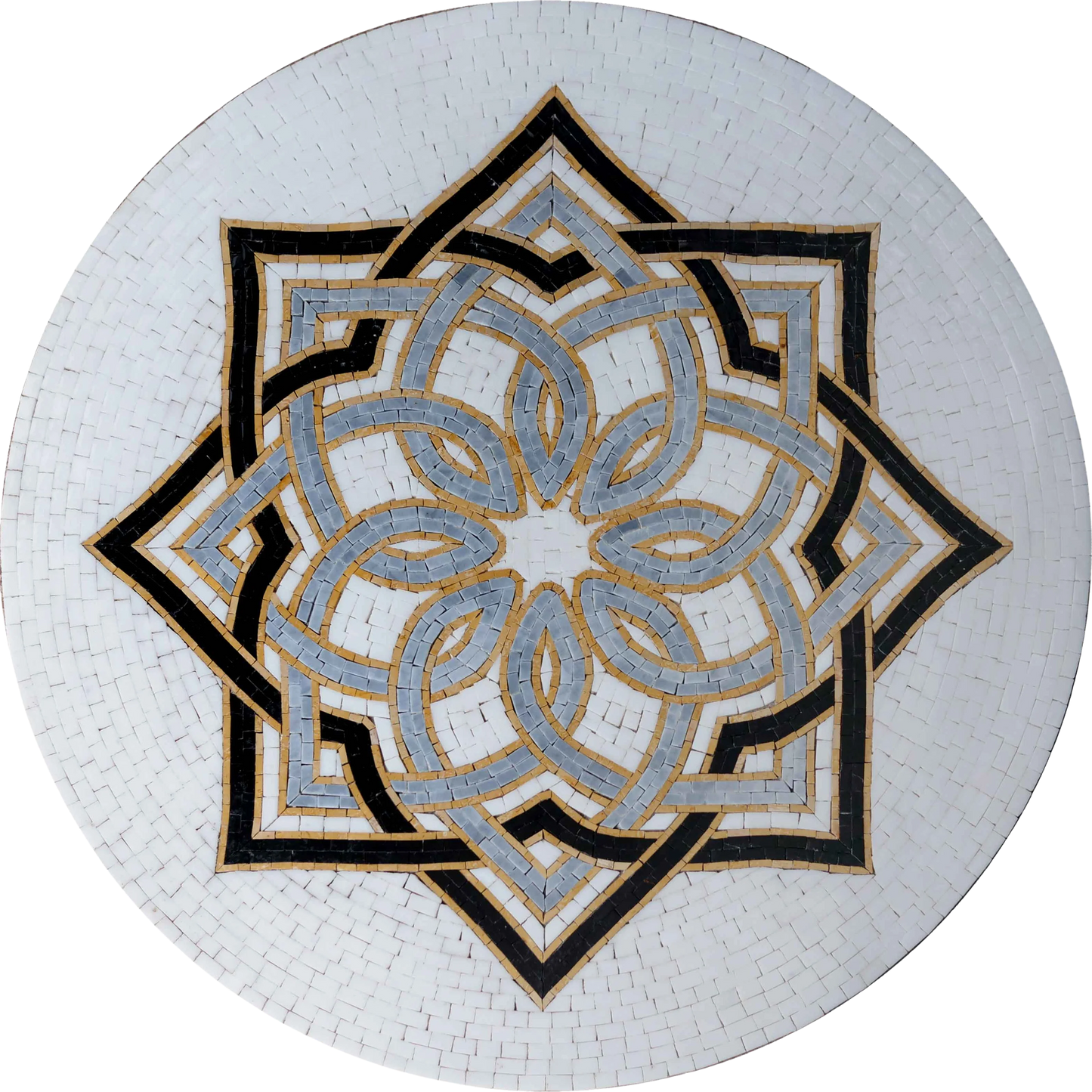 Mosaic Artwork - Grey Floral Design