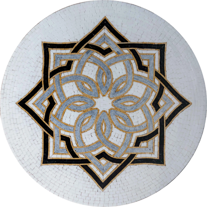 Mosaic Artwork - Grey Floral Design