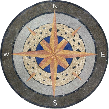 Mosaic Medallion - Patterned Circles Compass