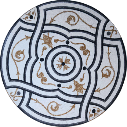 Mosaic Medallion - Golden Arrows