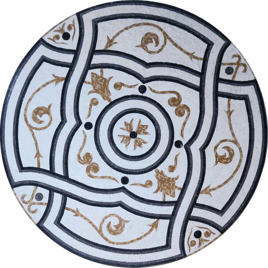 Mosaic Medallion - Golden Arrows