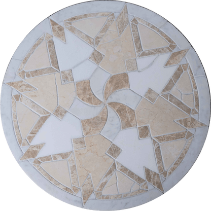 Neutral Stone Art Mosaic Medallion