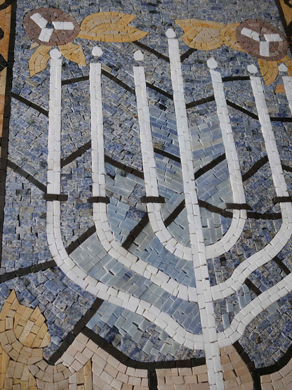 The Menorah Mosaic Jewish Symbol