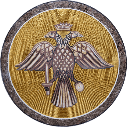 Custom Mosaic Artwork- Double-Headed Eagle Medallion
