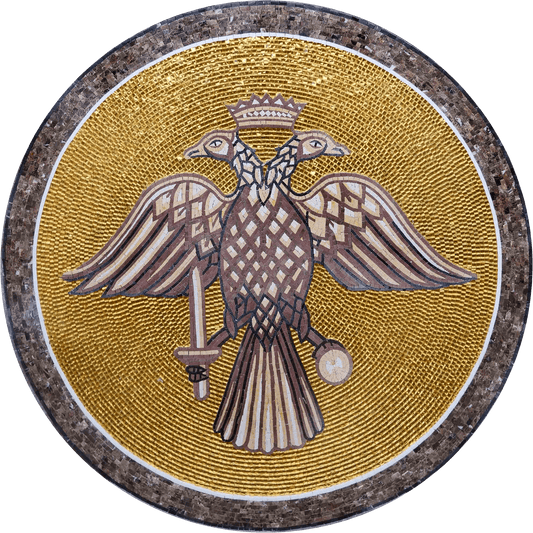 Custom Mosaic Artwork- Double-Headed Eagle Medallion