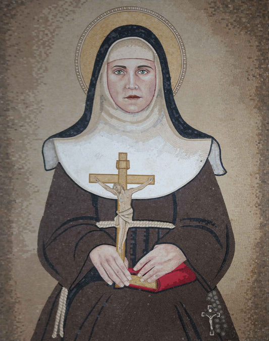 Seated Saint - Religious Mosaic Art