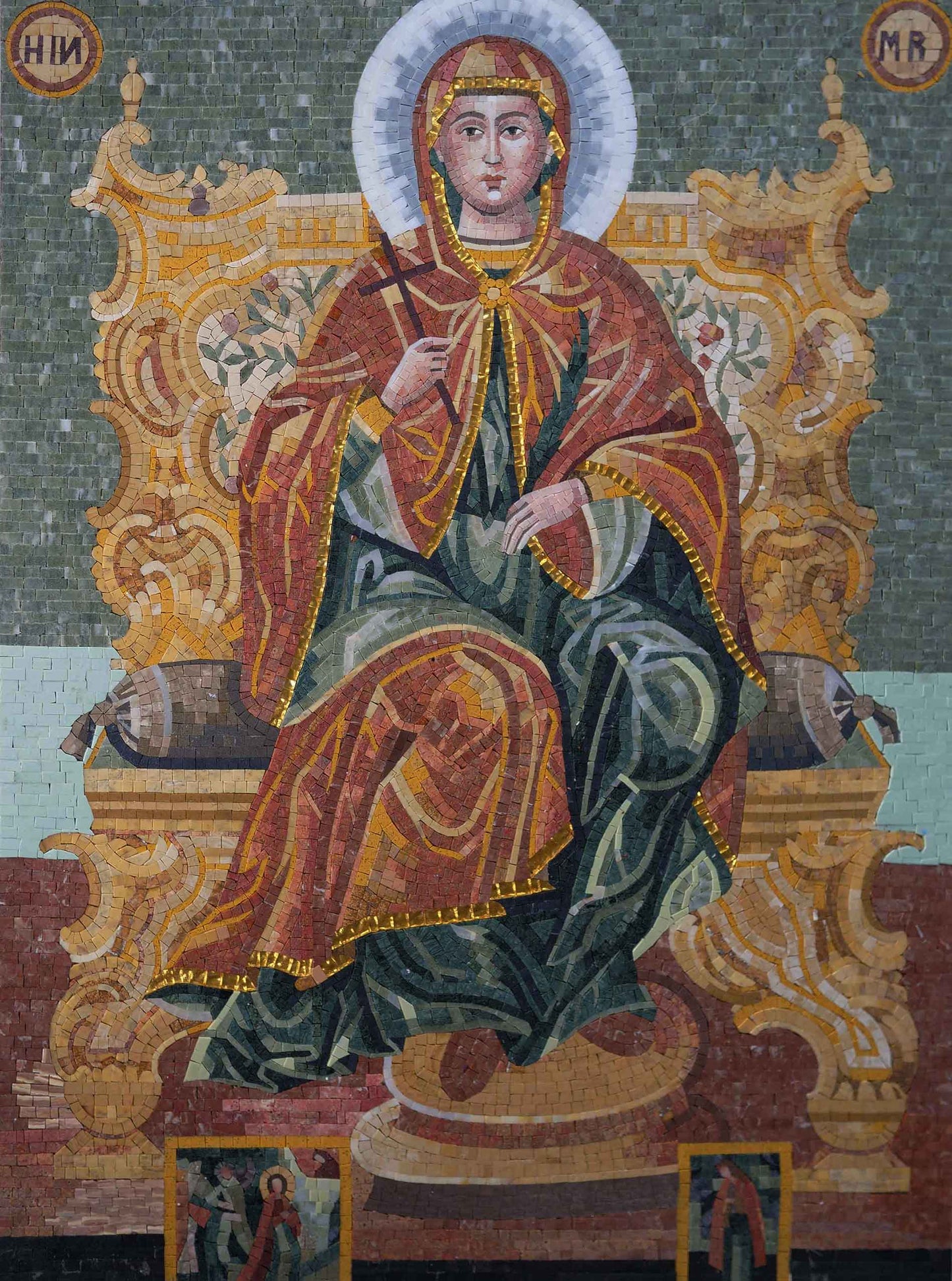 Saint Holding the Cross - Mosaic Designs