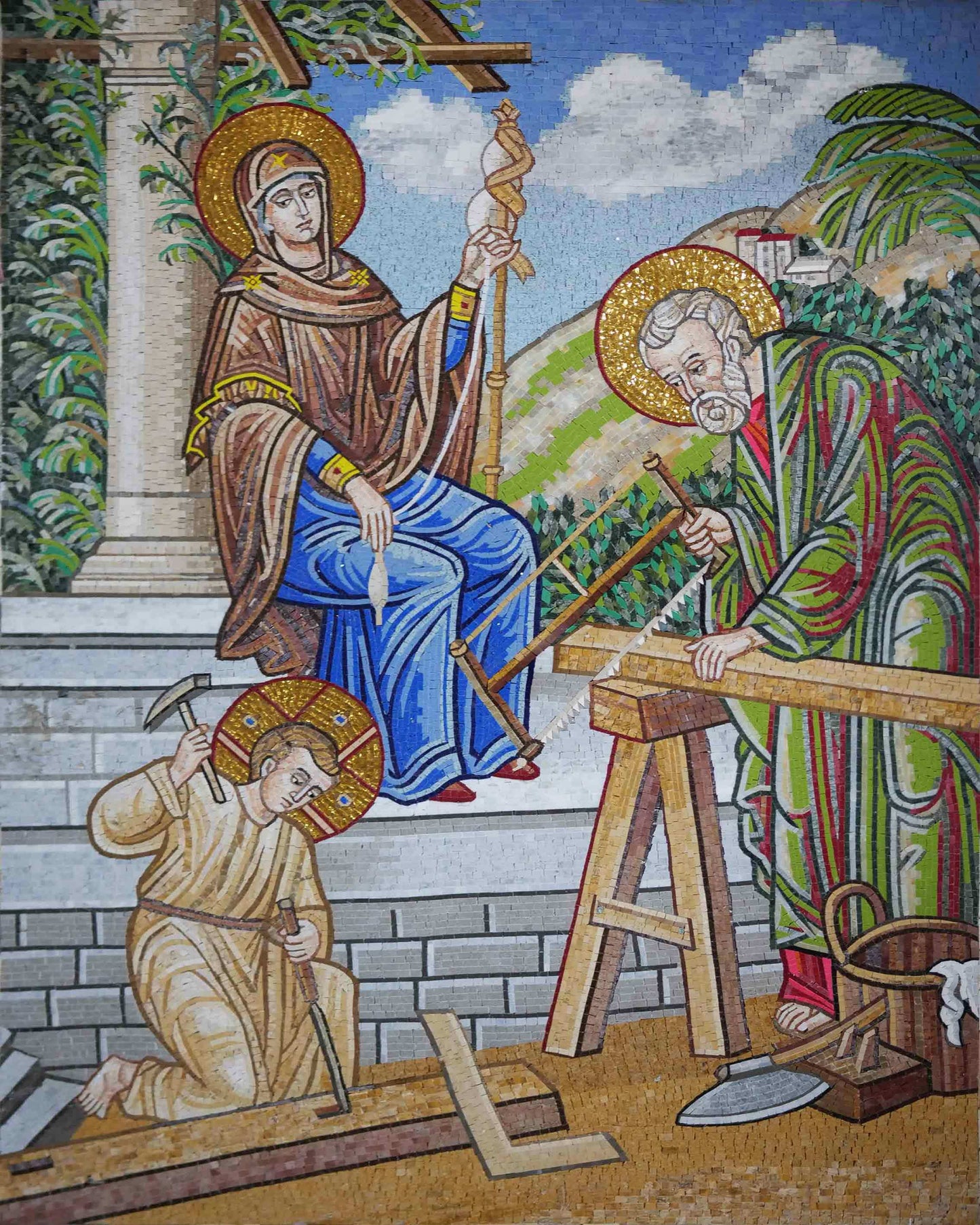Religious Mosaic Art - The Holy Family