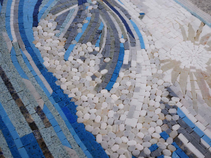 Mosaic Art - Shady Blue Waves