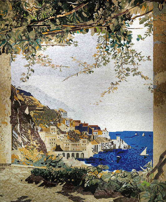 Village Scenery Mosaic Art