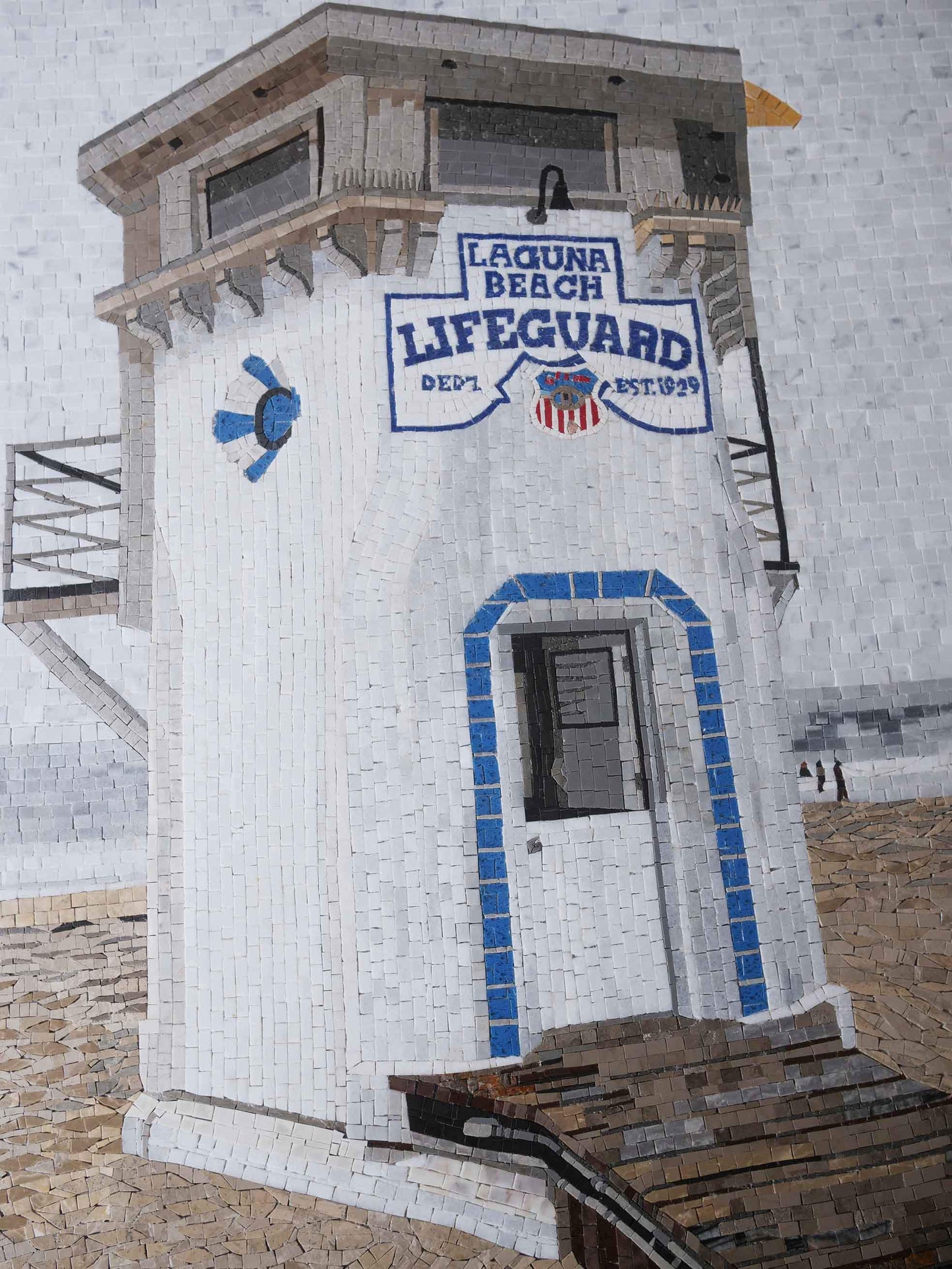 Custom Made Laguna Beach Lifeguard Tower Mosaic