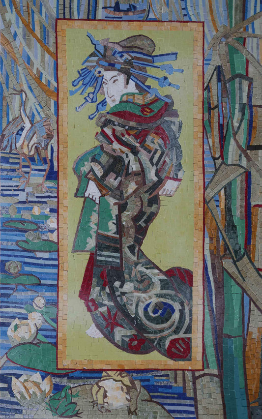 Vincent Van Gogh's Japenese Geisha - Mosaic Art Reproduction