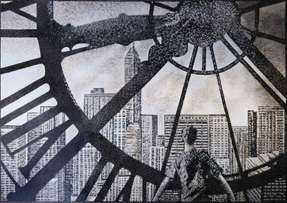 Pixelized New York Mosaic - Marble Mosaic Wall Art