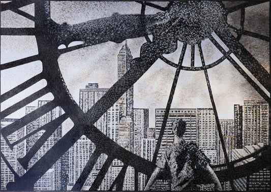 Pixelized New York Mosaic - Marble Mosaic Wall Art