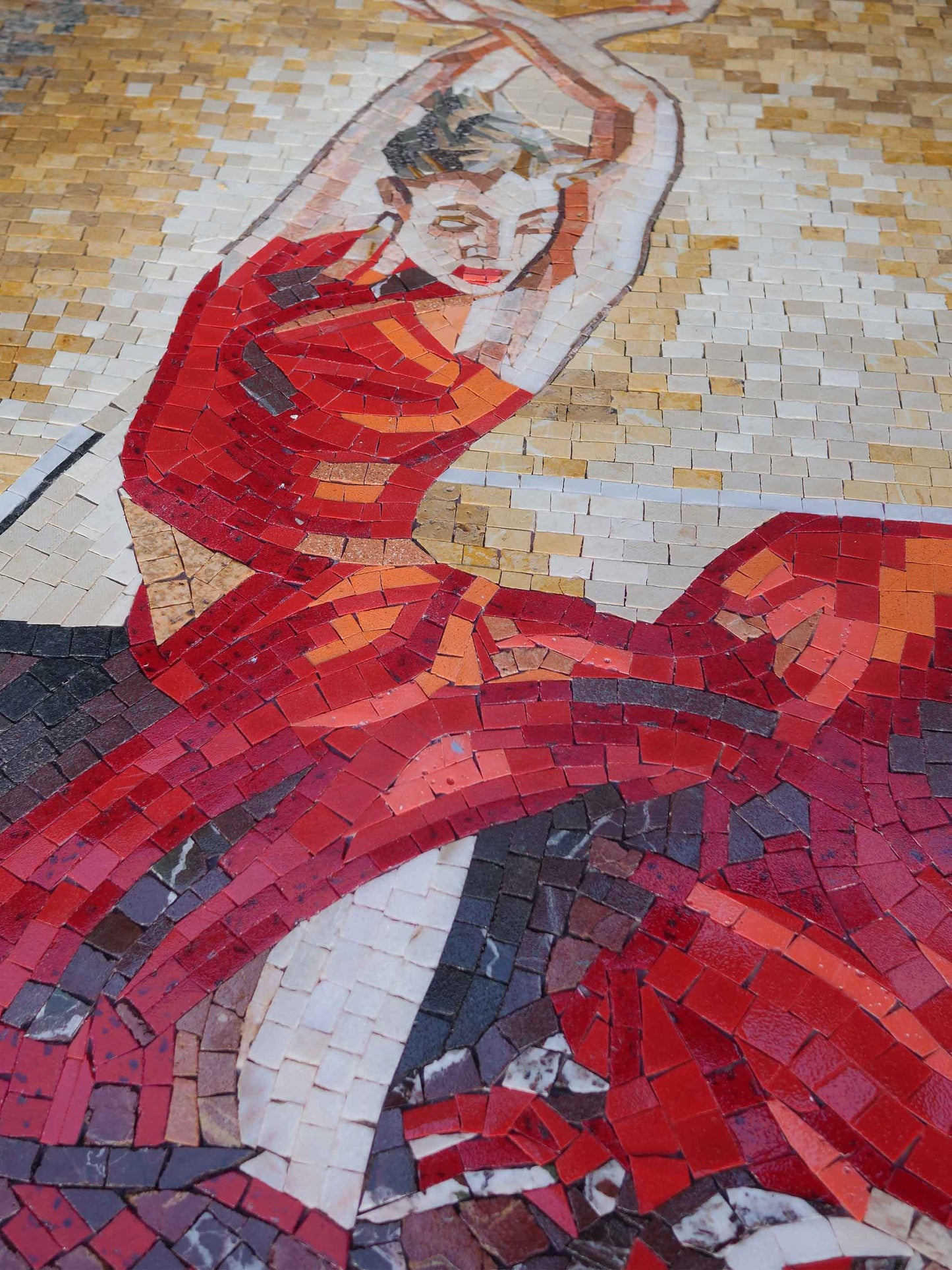 The Red Ballerina Mosaic Artwork