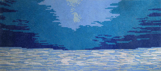 Mosaic Tile Art - Ocean & Sky Blues