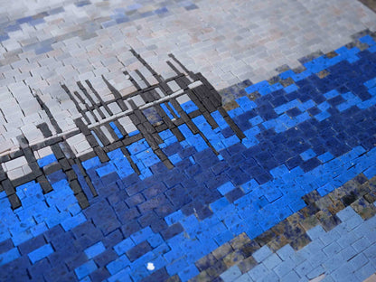 Landscape Mosaic Art - River Pier