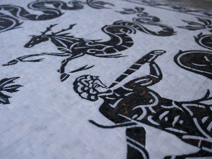 Mosaic Artwork - Tailed Animals