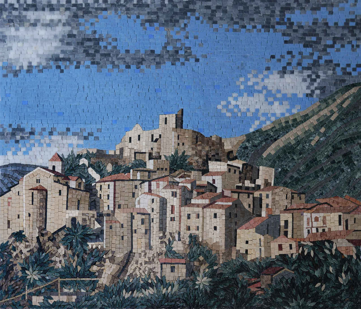 Landscape Village Mosaic Scenery