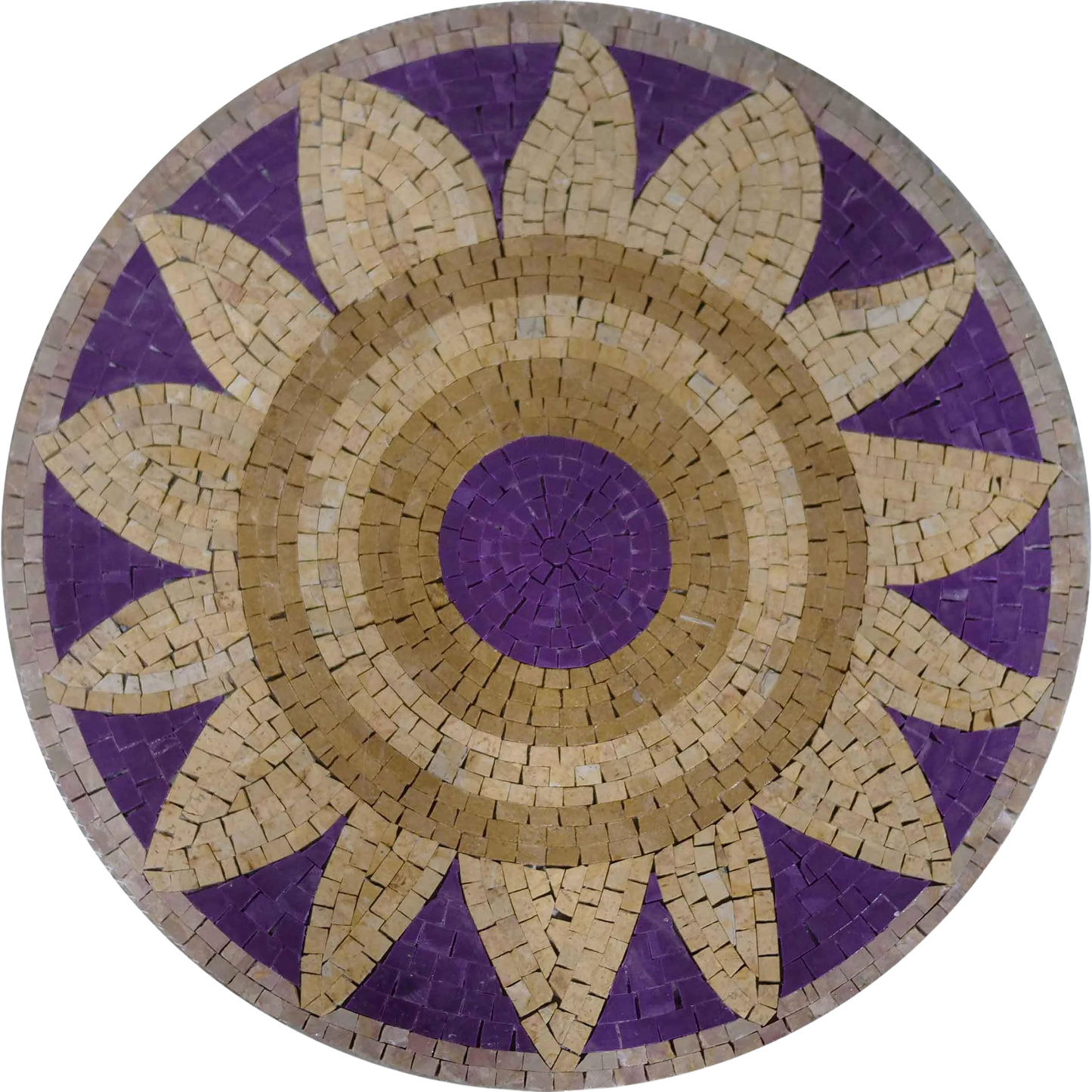Mosaic Medallion - Beige Sunflower