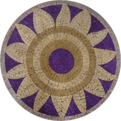 Mosaic Medallion - Beige Sunflower
