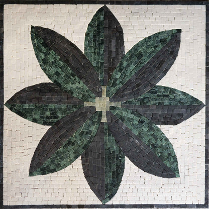 Mosaic Artwork - Green Flower