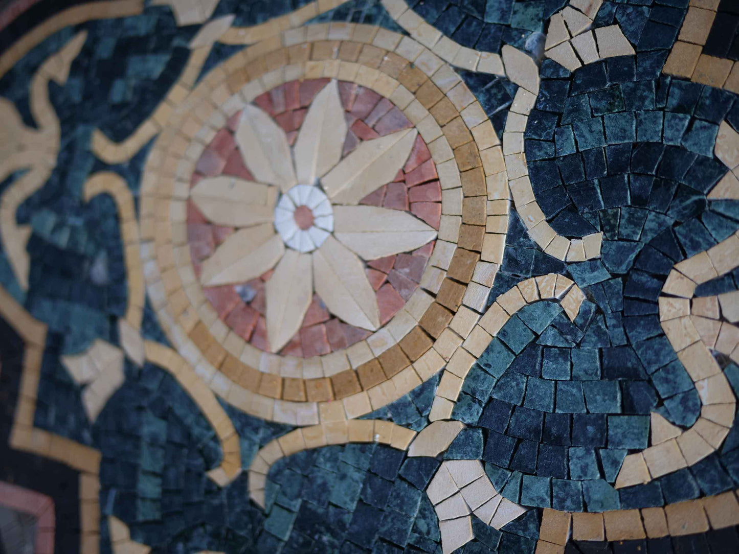 Mosaic Artwork - Geometric Flower Design