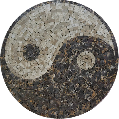 Earthy Yin Yang Mosaic Medallion