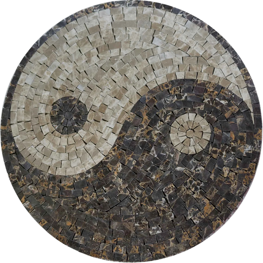 Earthy Yin Yang Mosaic Medallion