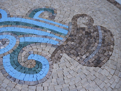 Aquarius Medallion Mosaic Art