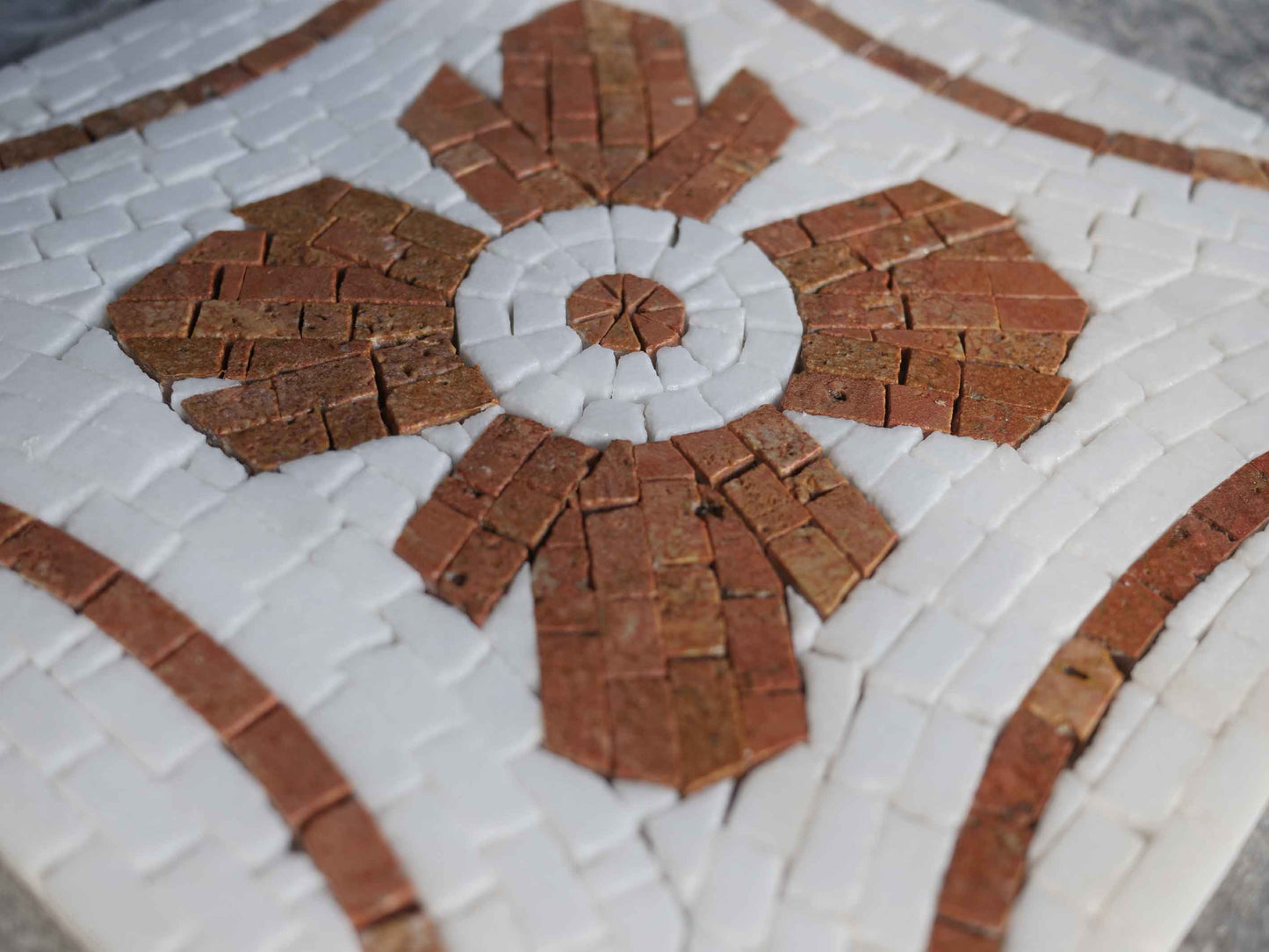 Geometric Pink Hand-cut tile Mosaic Art