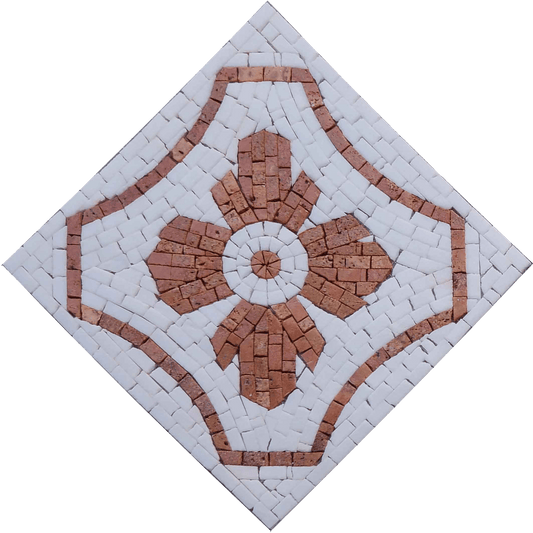 Geometric Pink Hand-cut tile Mosaic Art