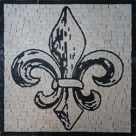 Mosaic Artwork - Black Fleur De Lys