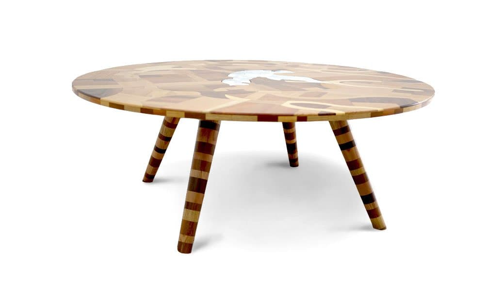 Dove by the Tree - Wooden Mosaic Table
