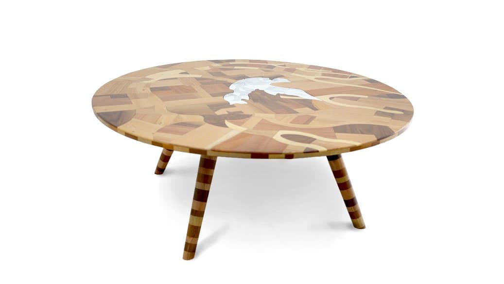 Dove by the Tree - Wooden Mosaic Table