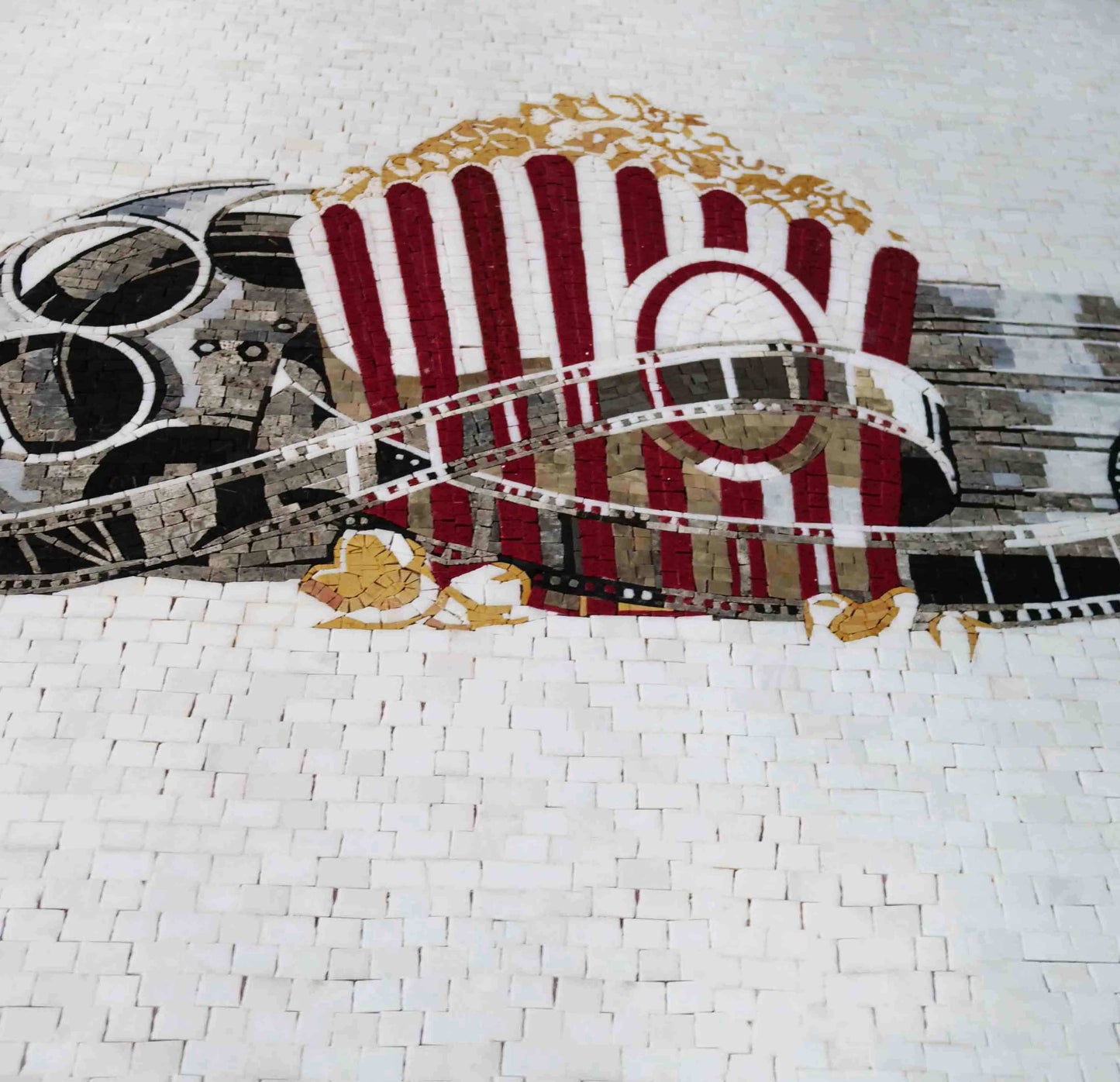 Popcorn & Movie Time - Mosaic Art