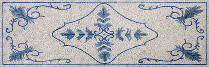 Blue and White Mosaic Runner: A Decorative Floorpiece